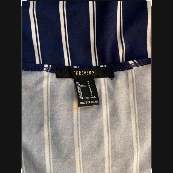 Forever21 Striped blue/white Crop top - Picture 4 of 5